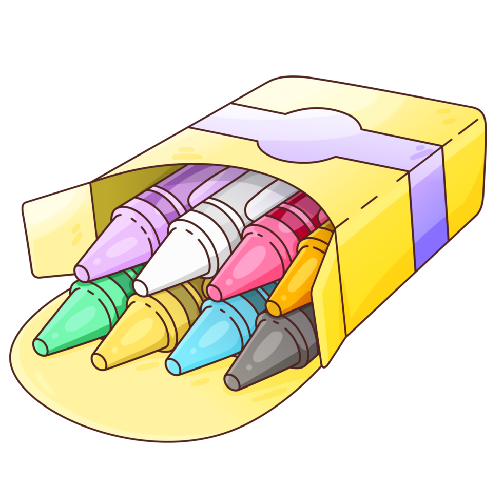 école matériaux dessin animé crayons de couleur png