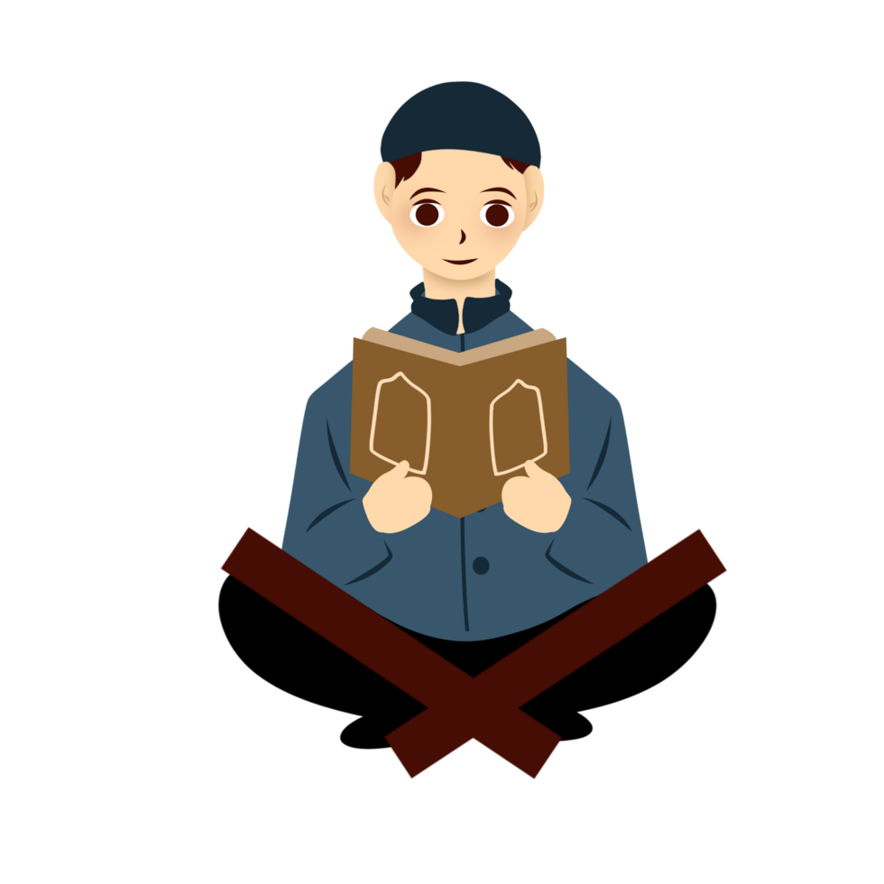 Muslim man reading quran png