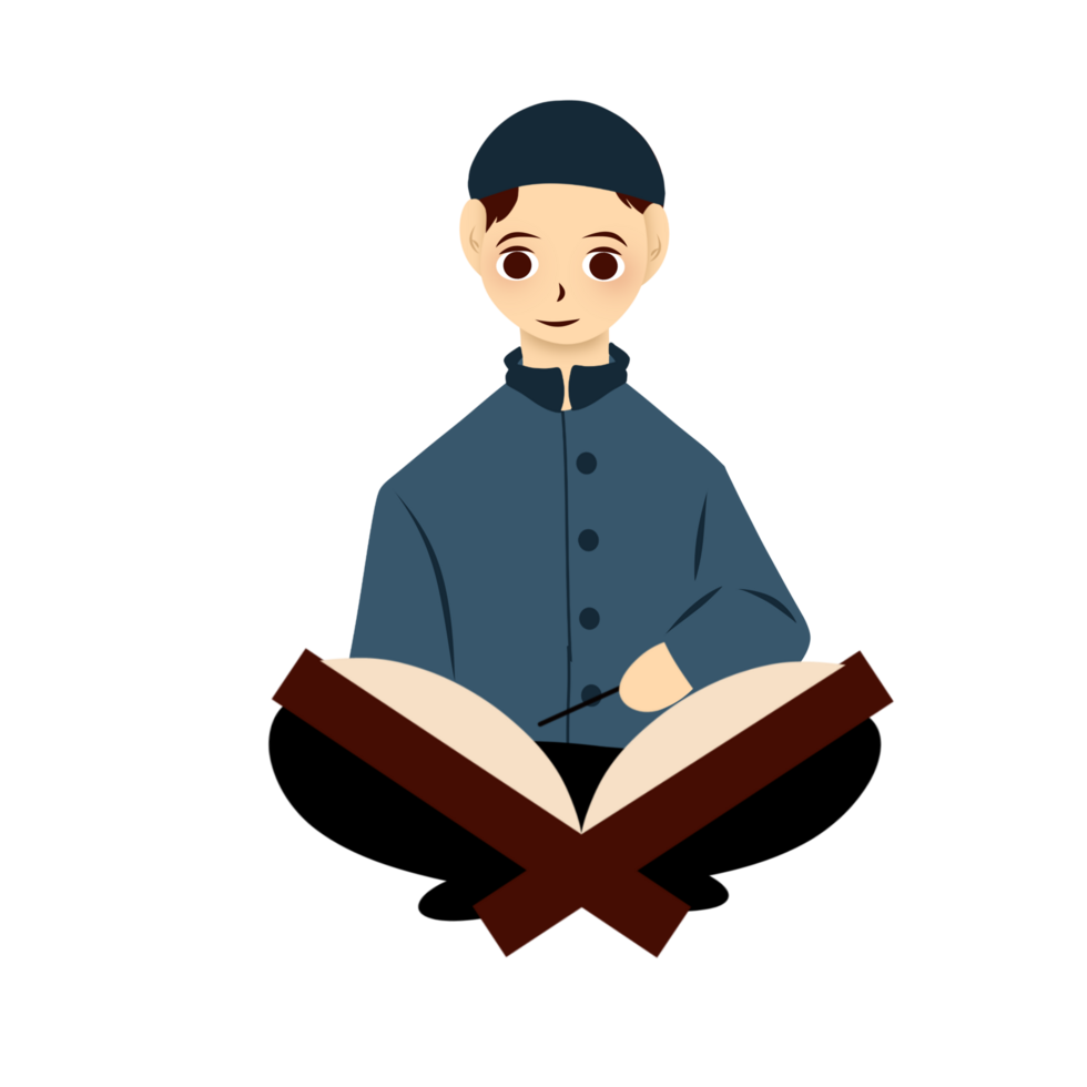 Muslim man reading quran png