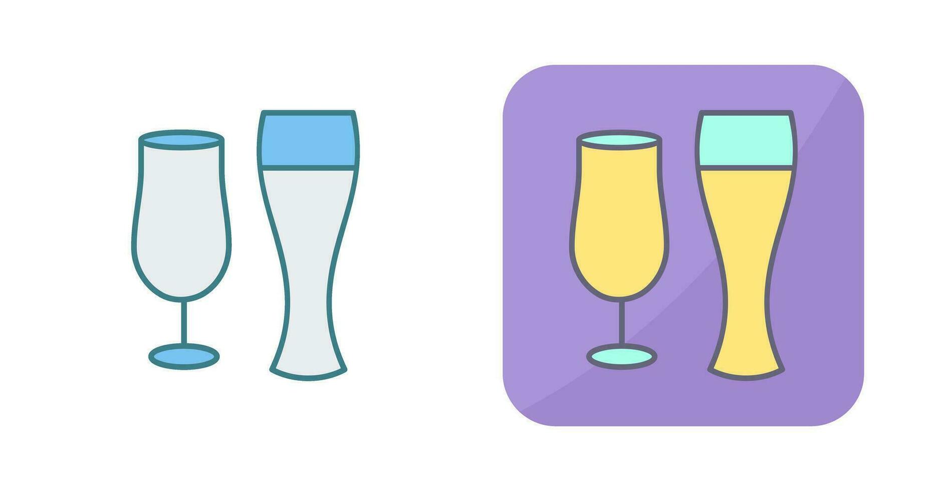 Unique Beer Glasses Vector Icon