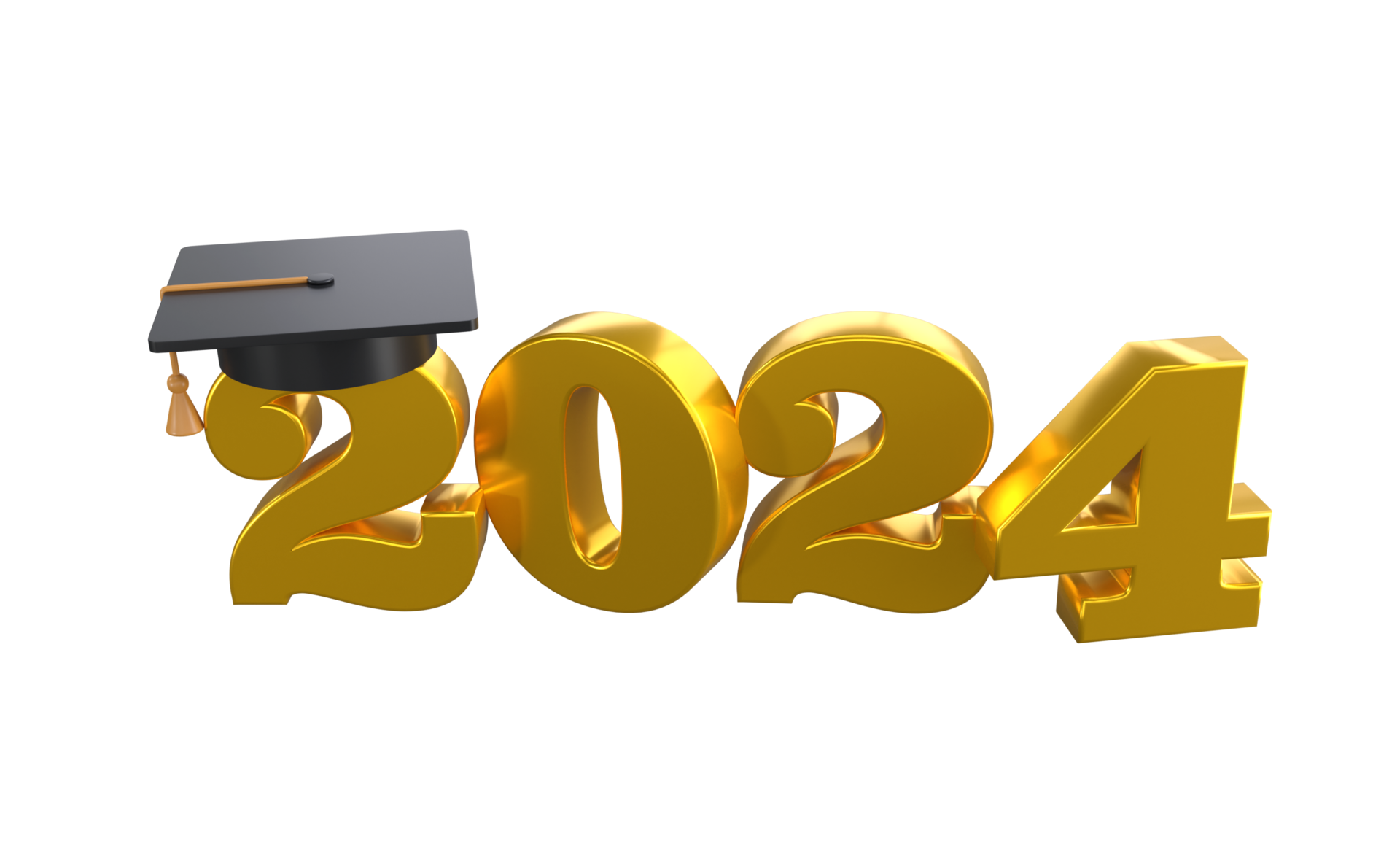 Class of 2024 3d icon. Congratulation graduates design template with ...