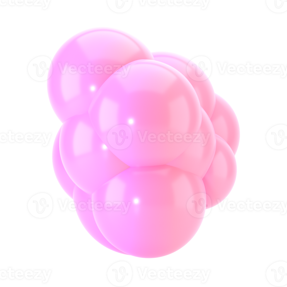 3d shape Abstract liquid with spherical element. realistic illustration of fluid substance. Trendy banner or poster design. Futuristic background isolated transparent png