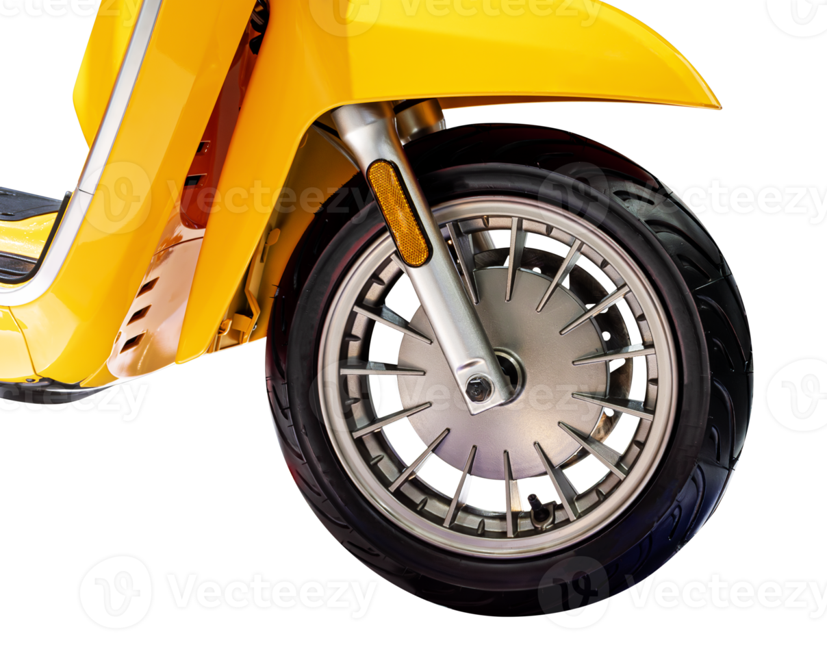 Front wheel yellow motorcycle scooter png