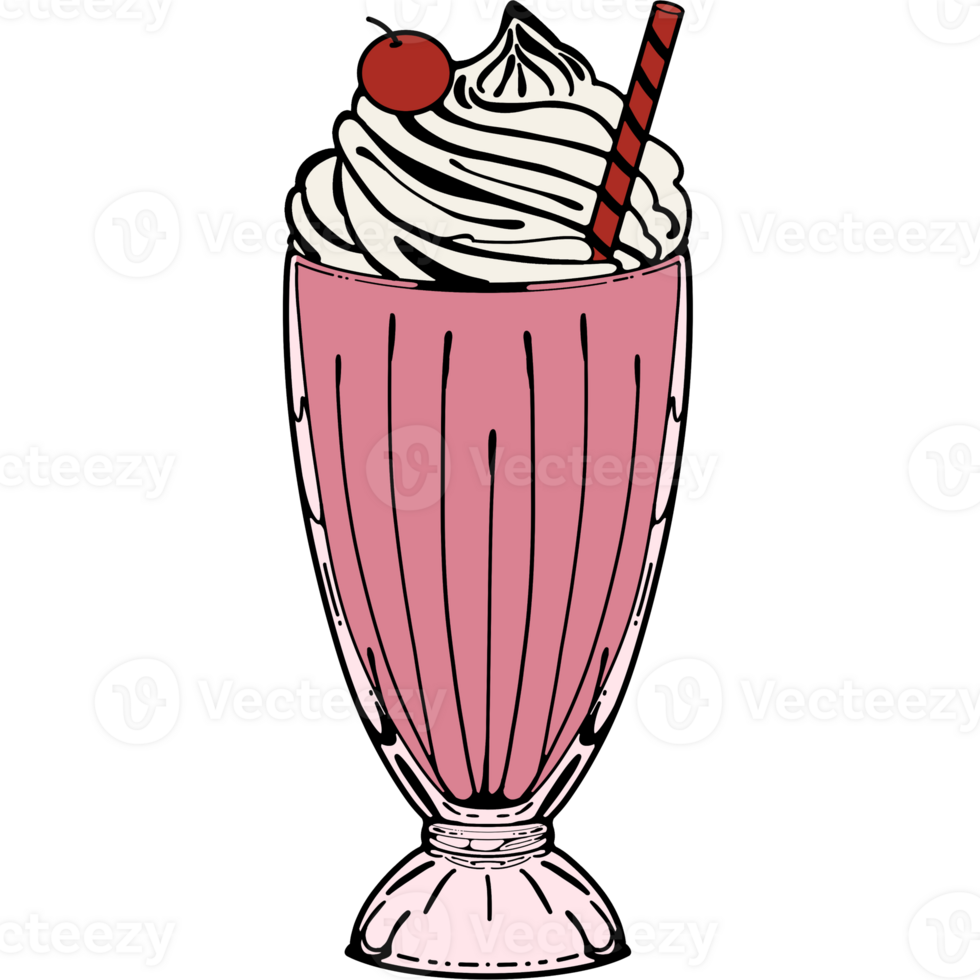 Pink Milk Shake Illustration png