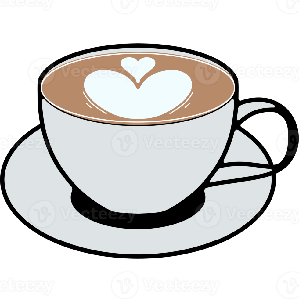 Coffee Latte Art Illustration png