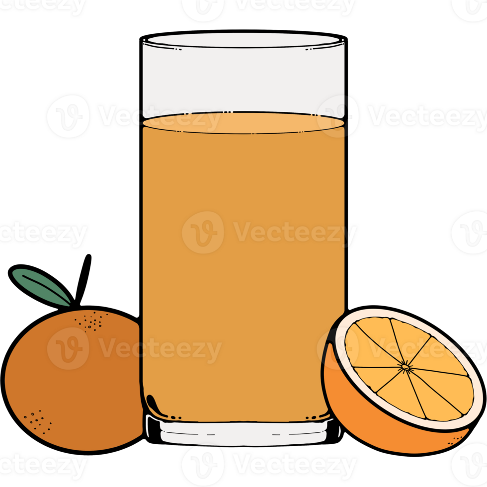 Tall glass of orange juice Illustration png