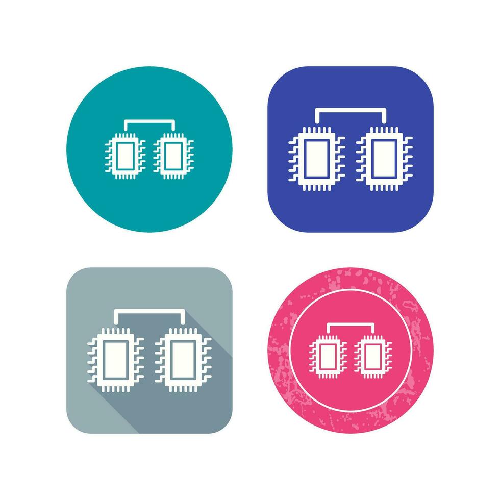 Processors Connected Vector Icon