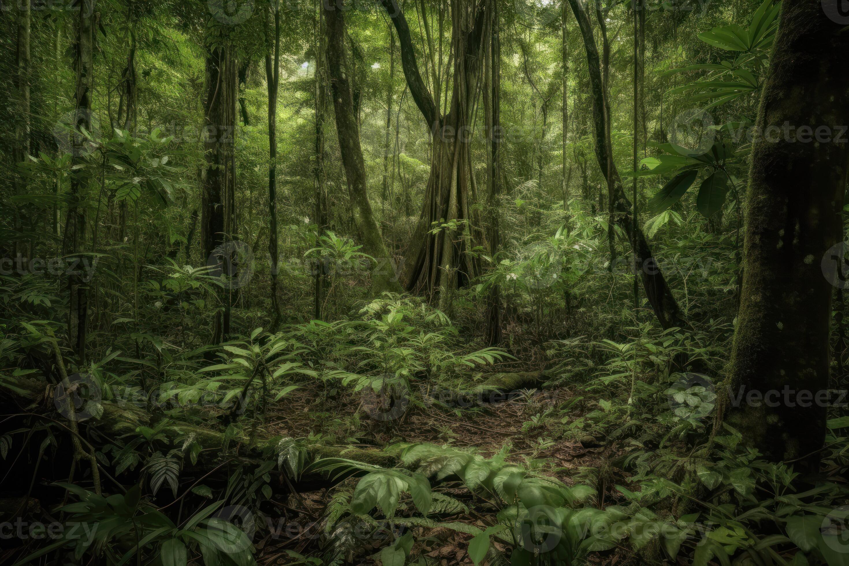 AI Generated The dense forest is home to a myriad of plant and animal