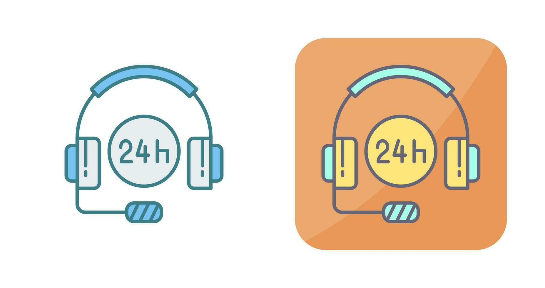24 Hours Support Vector Icon