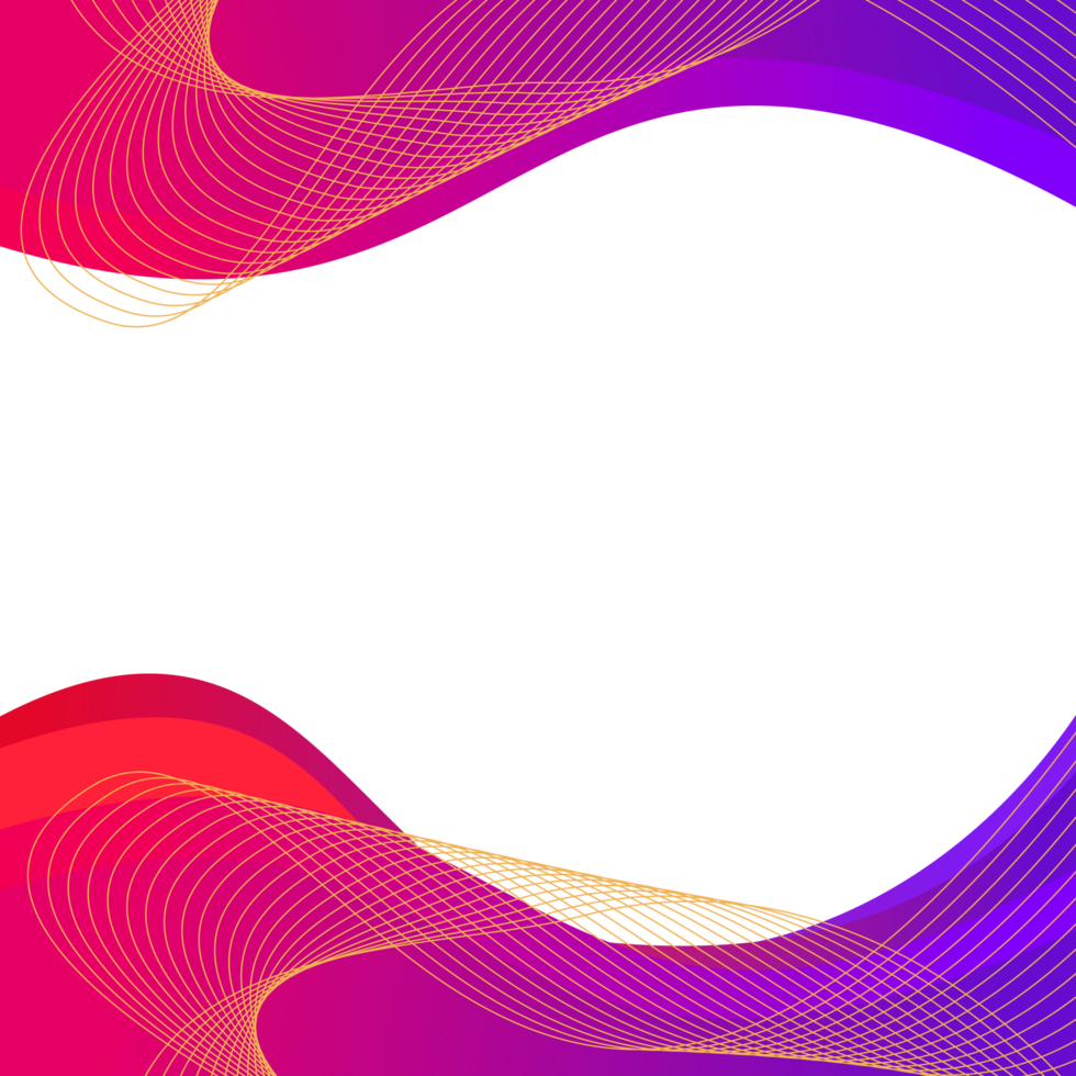 Abstract wavy gradient business corner border png