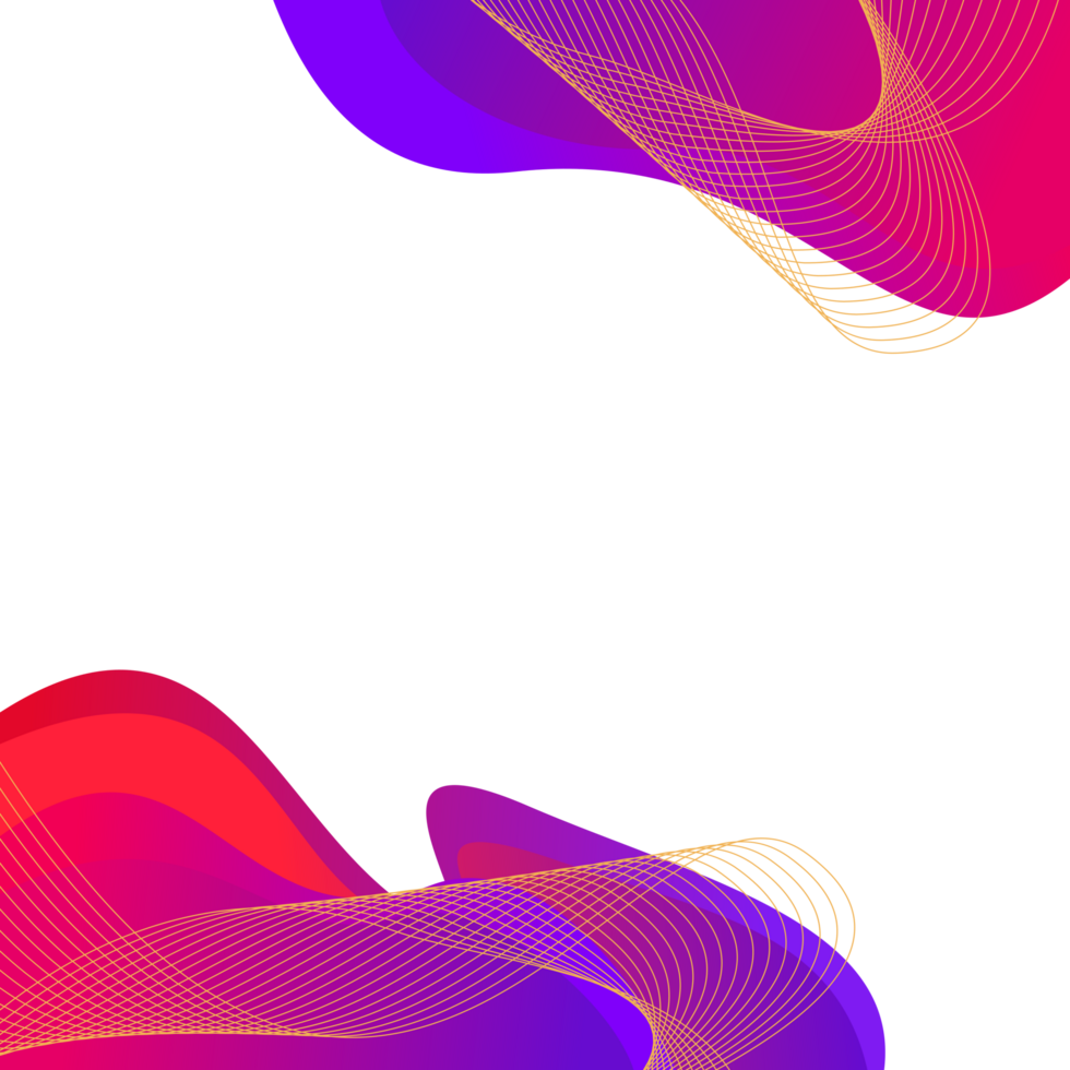 Abstract wavy gradient business corner border png
