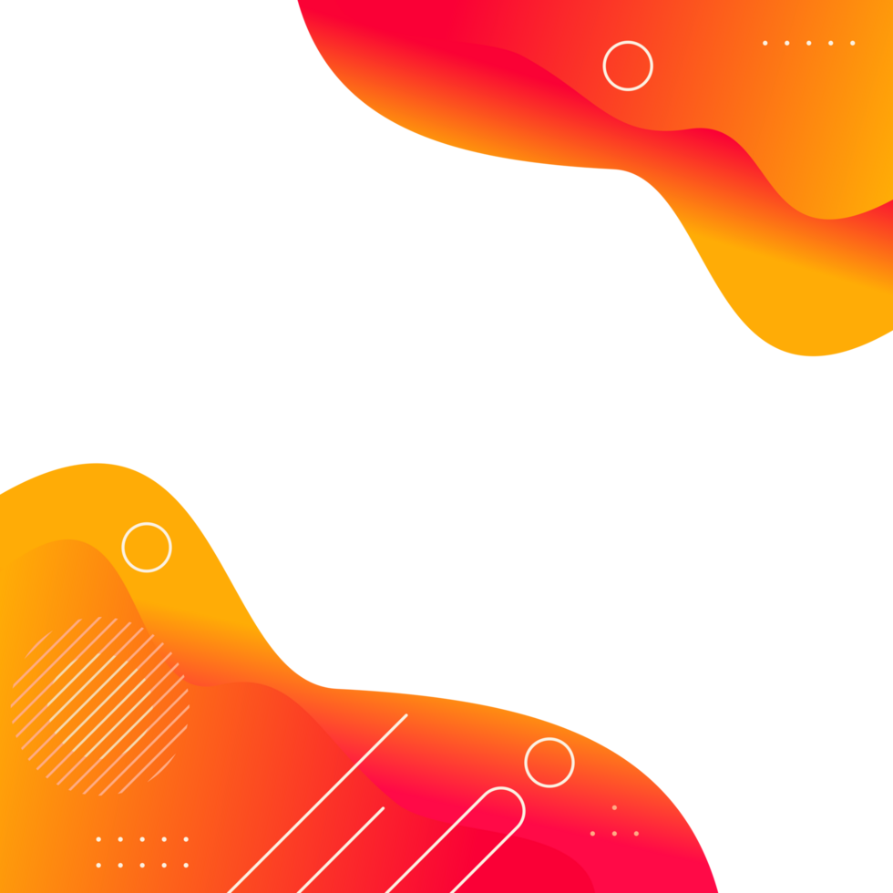 Orange gradient abstract fluid modern business corner border png