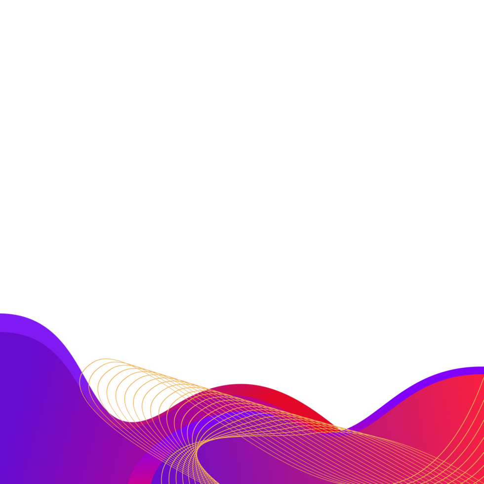 Abstract wavy gradient business corner border png
