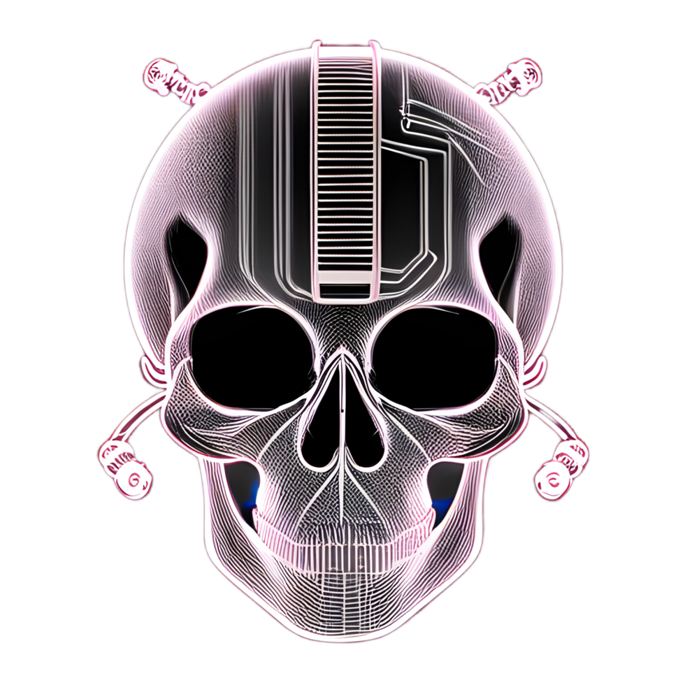 Cool futuristic skull png