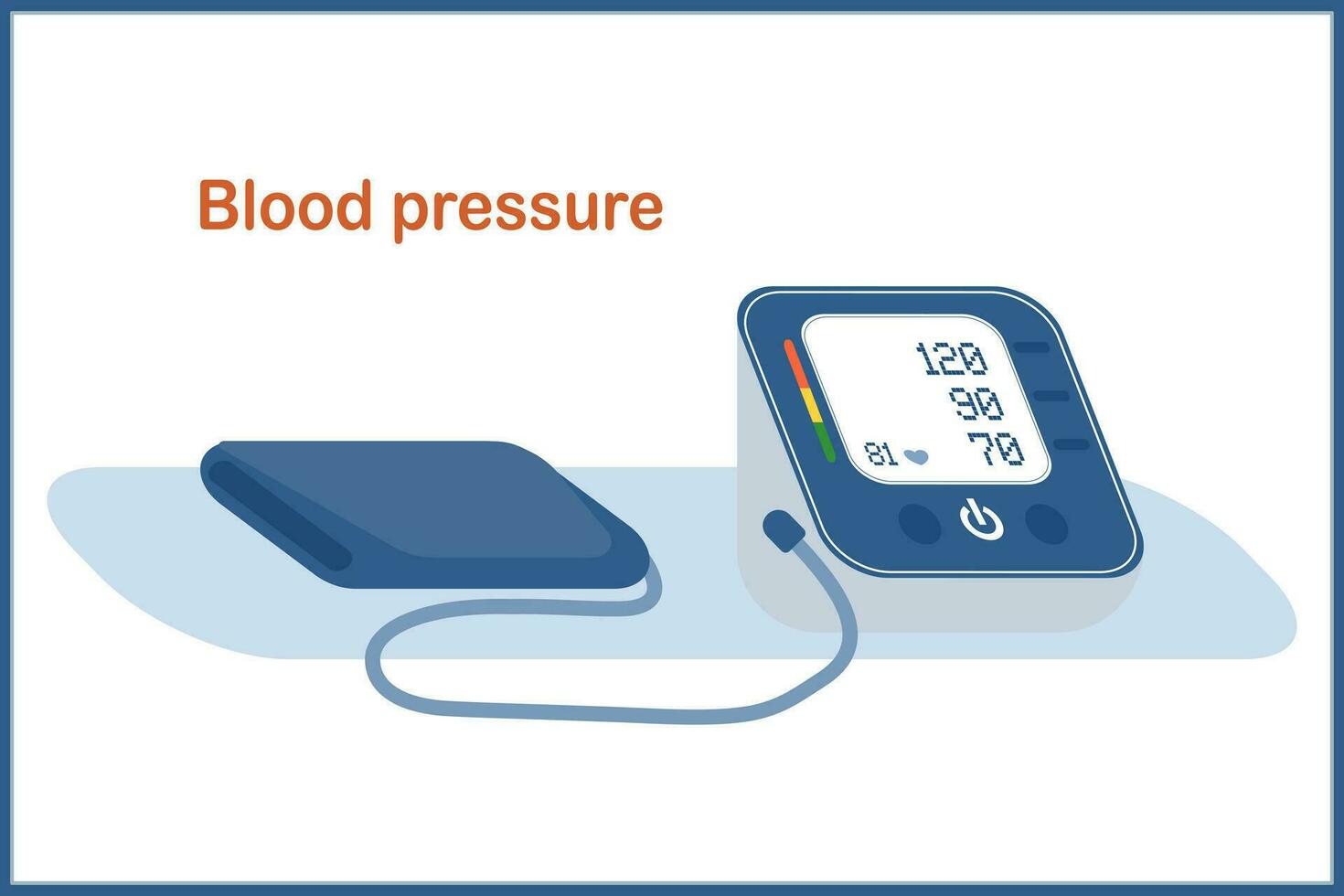 Medical advice illustration, blood pressure measuring instrument, diagnostic tool, health care concept vector