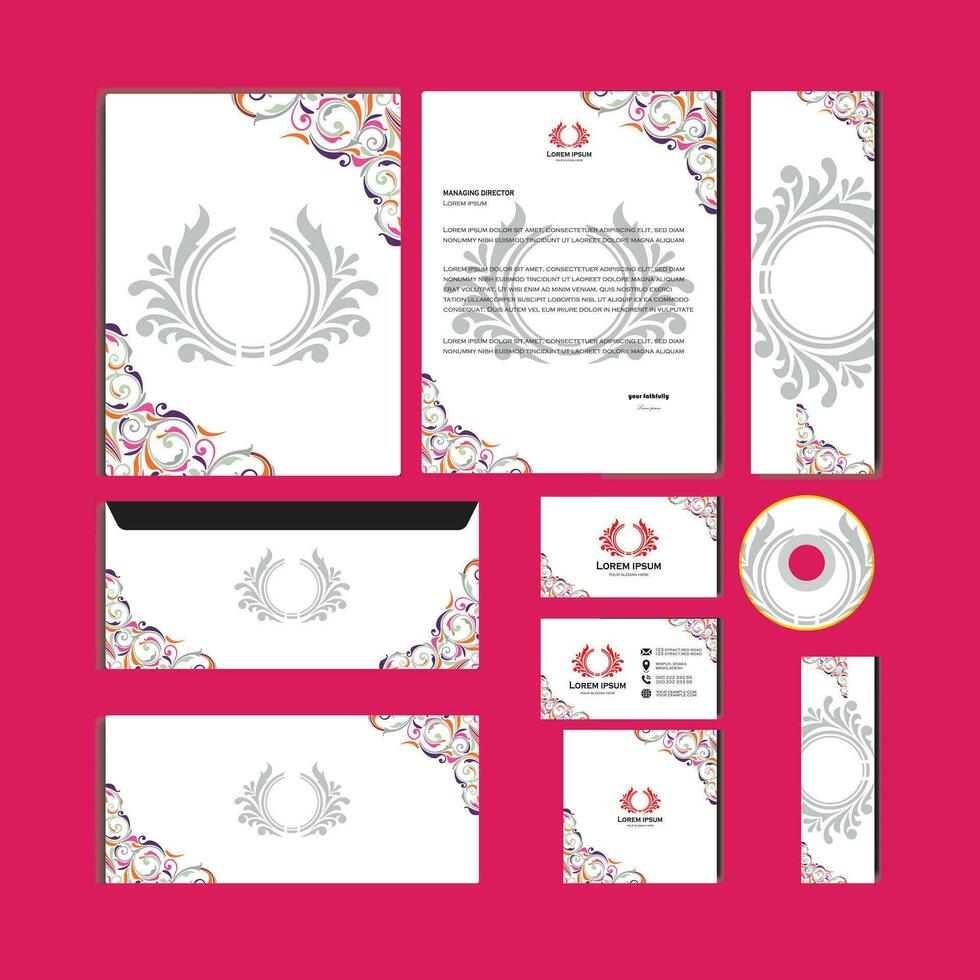 Corporate identity set and brand stationery design vector
