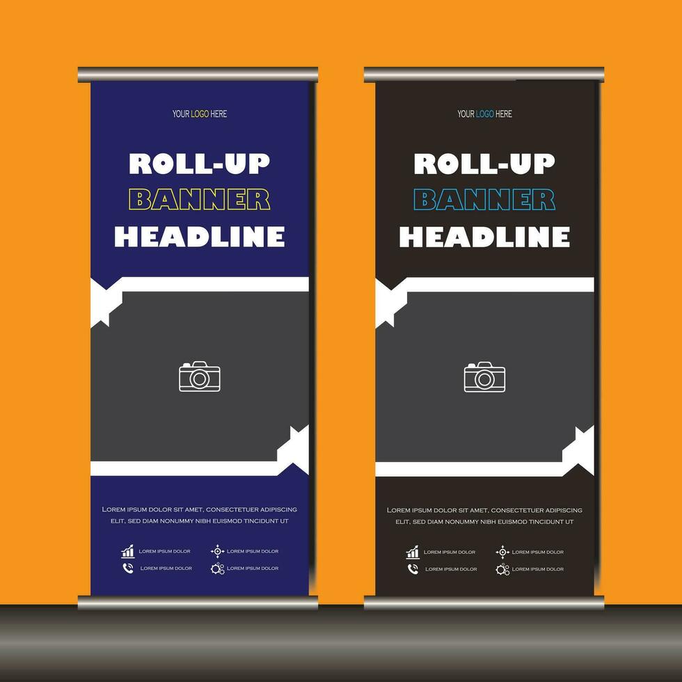 Roll Up Banner Design, Business Banner Template vector