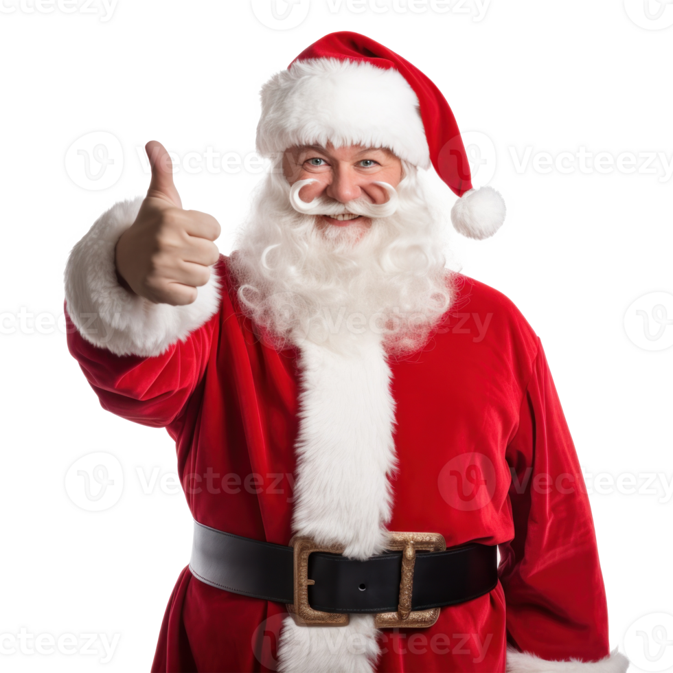 santa claus fazer uma gesto isolado. ilustração ai generativo png