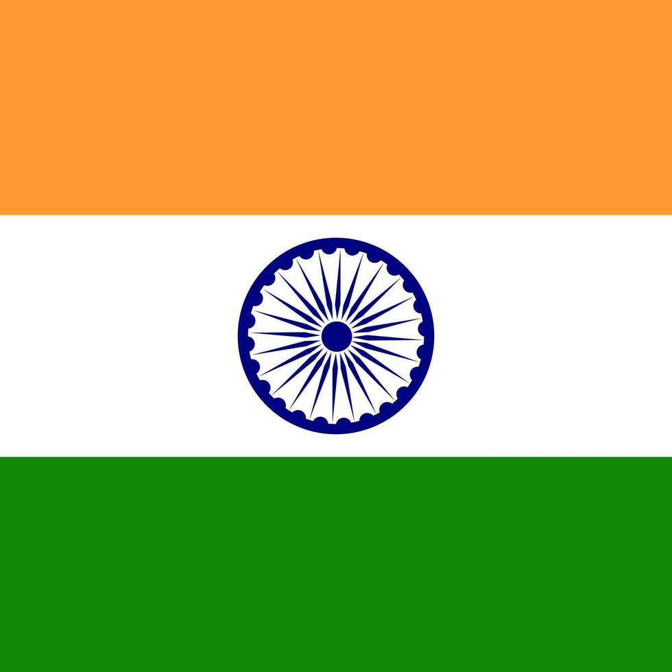 Indian flag, illustration of the tricolor flag of India. Vector illustration