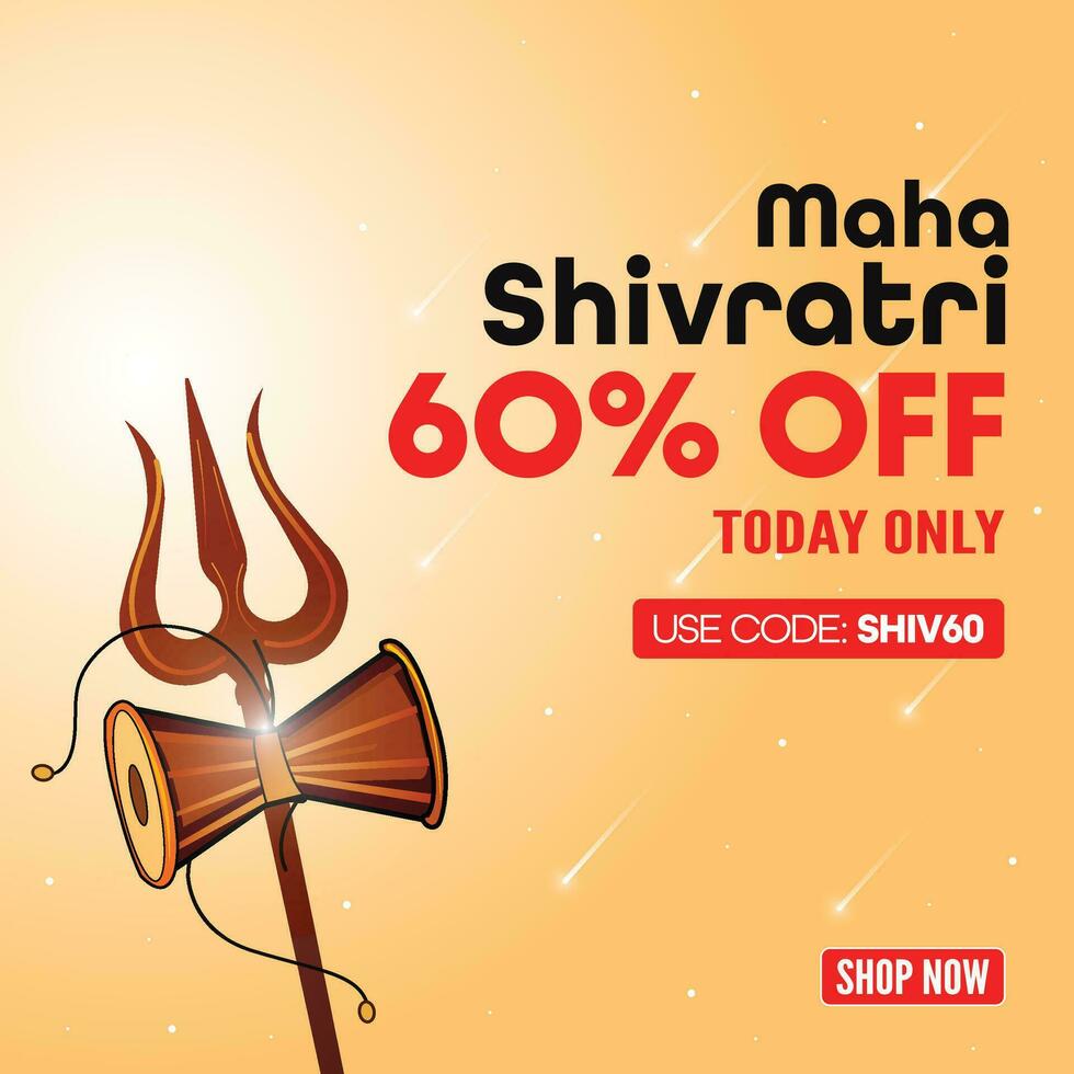 Happy Mahashivratri Sale Offer Banner, Advertisement, Discount Promotion. vector
