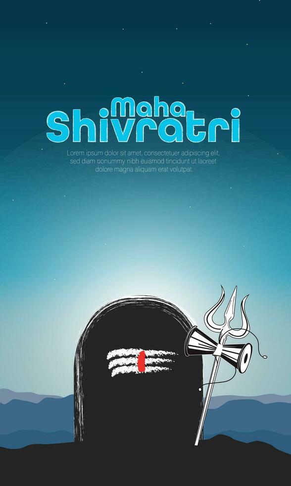 Illustration of Indian Hindu Festival Happy Maha Shivaratri Banner, Poster Design Template. vector