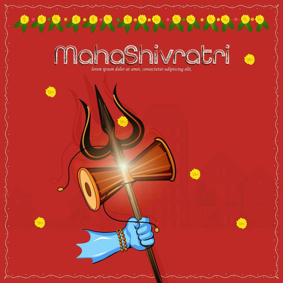 Illustration Of Happy Maha Shivratri Greeting Card Design. vector