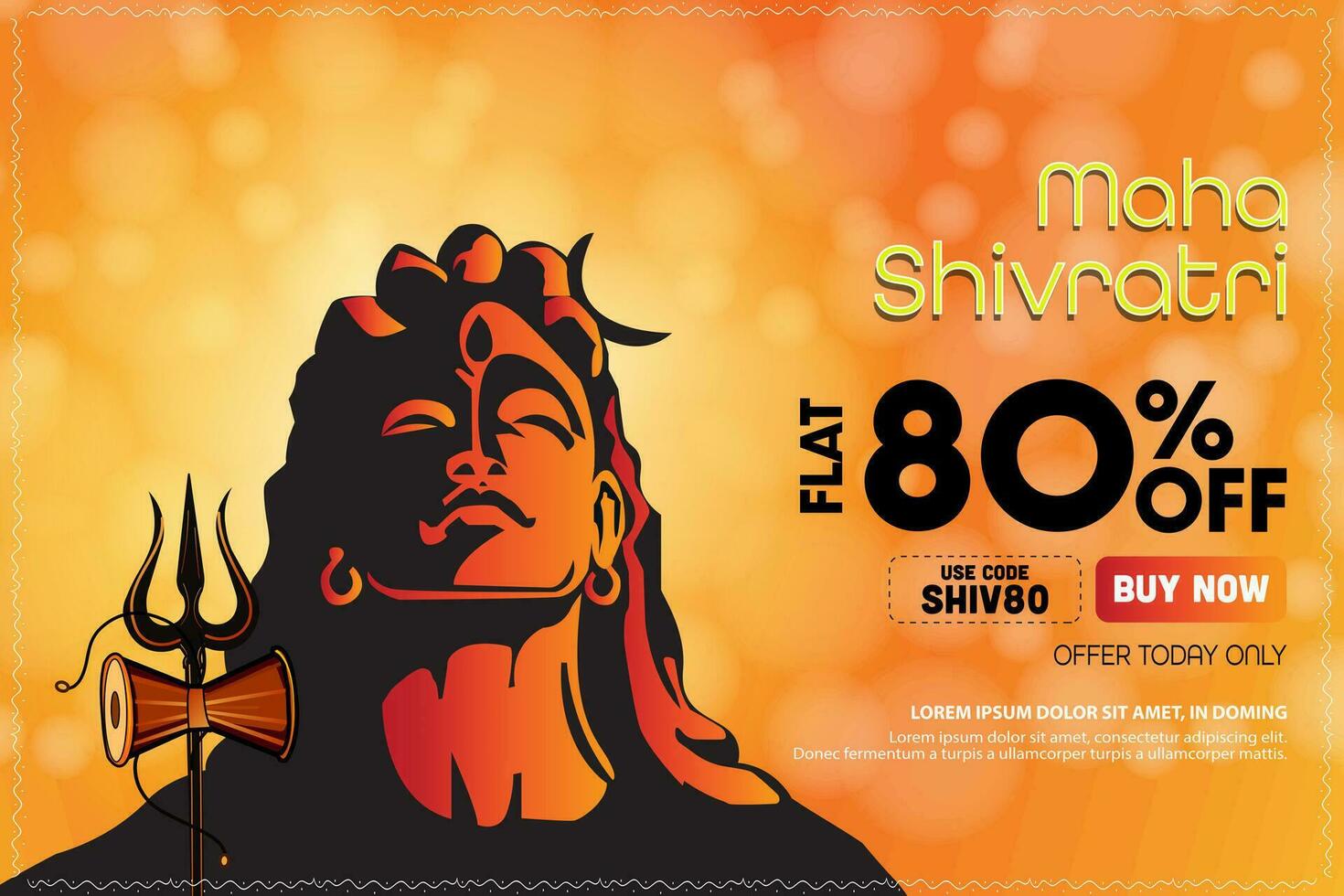 Happy Mahashivratri Sale Offer Banner, Advertisement. vector