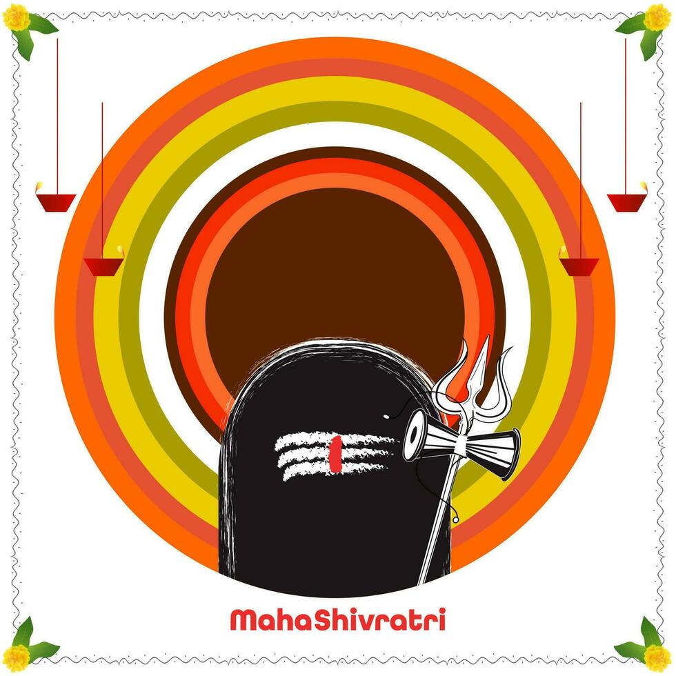 ilustración de contento maha shivratri saludo tarjeta diseño. vector