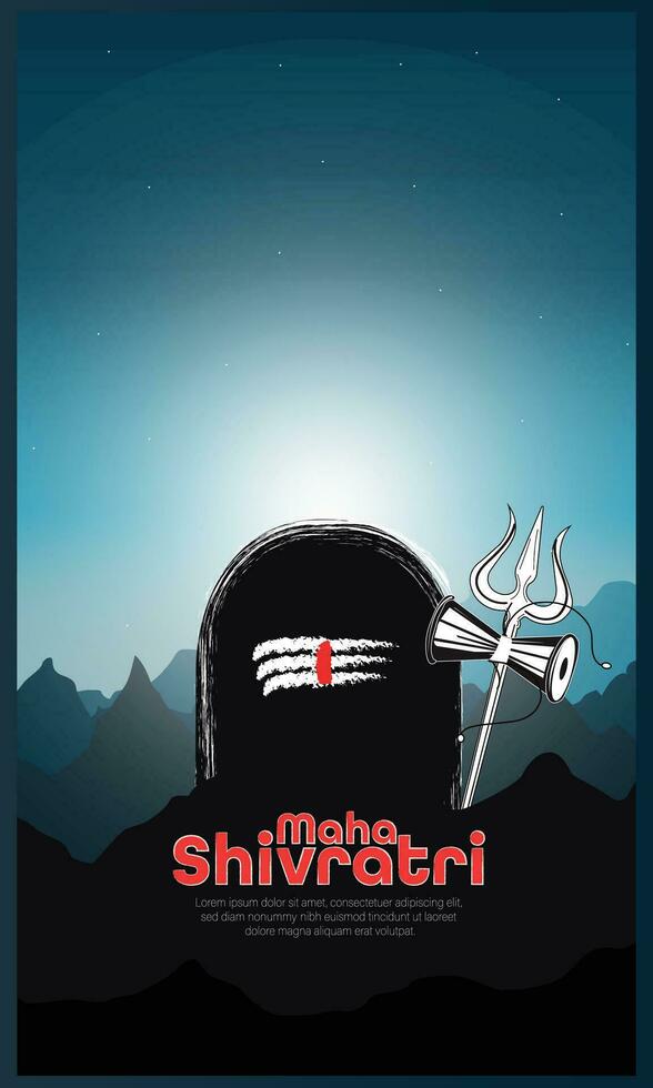Illustration of Indian Hindu Festival Happy Maha Shivaratri Banner, Poster Design Template. vector