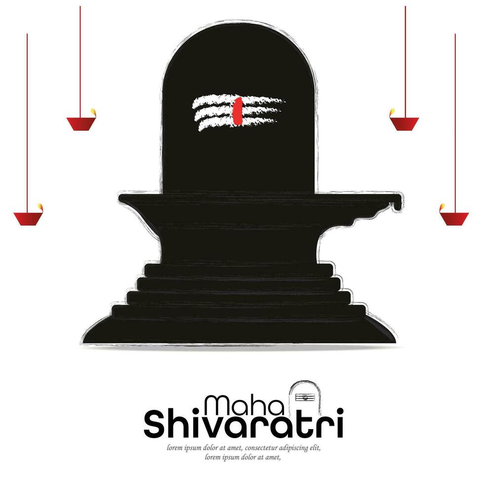 Illustration of Happy Maha Shivaratri Hindu Festival Celebrating Lord Shiva, vector