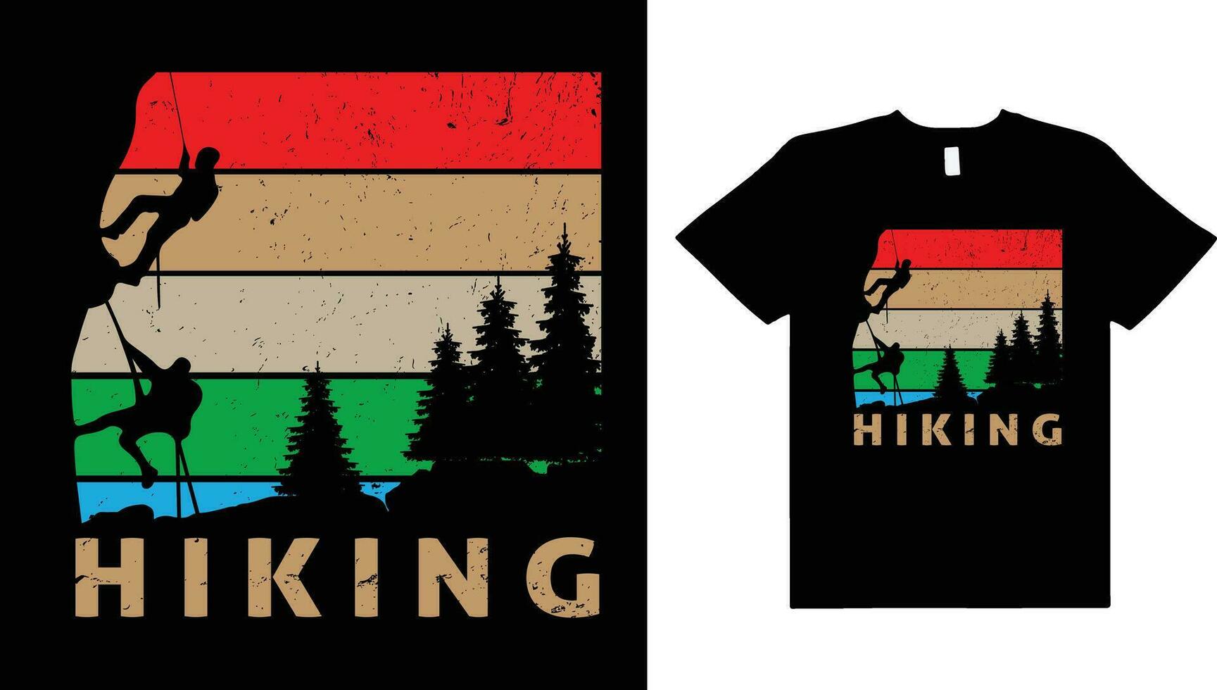 Hiking adventure wild nature look vintage t-shirt design vector. vector
