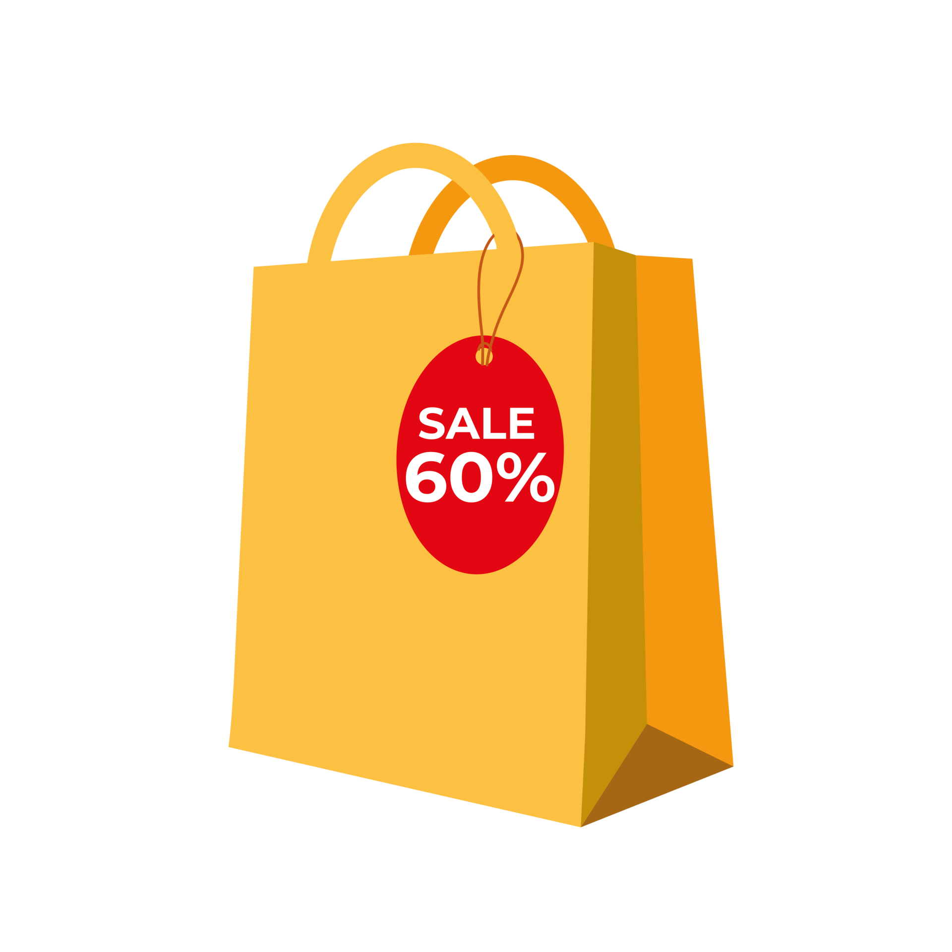 Paper empty yellow shopping bag, illustration 25249623 PNG