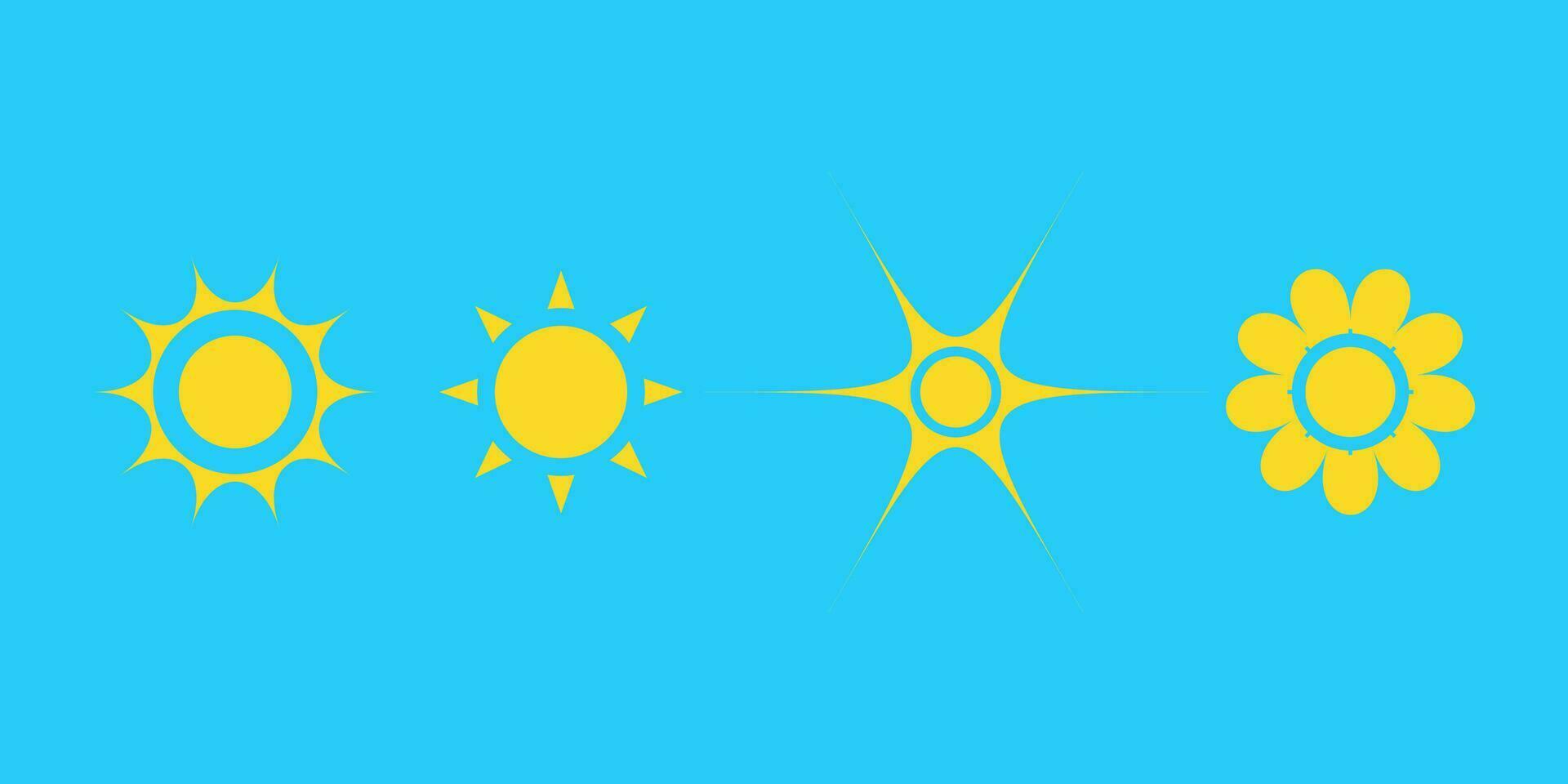 Set of sun icons. Vector sun.