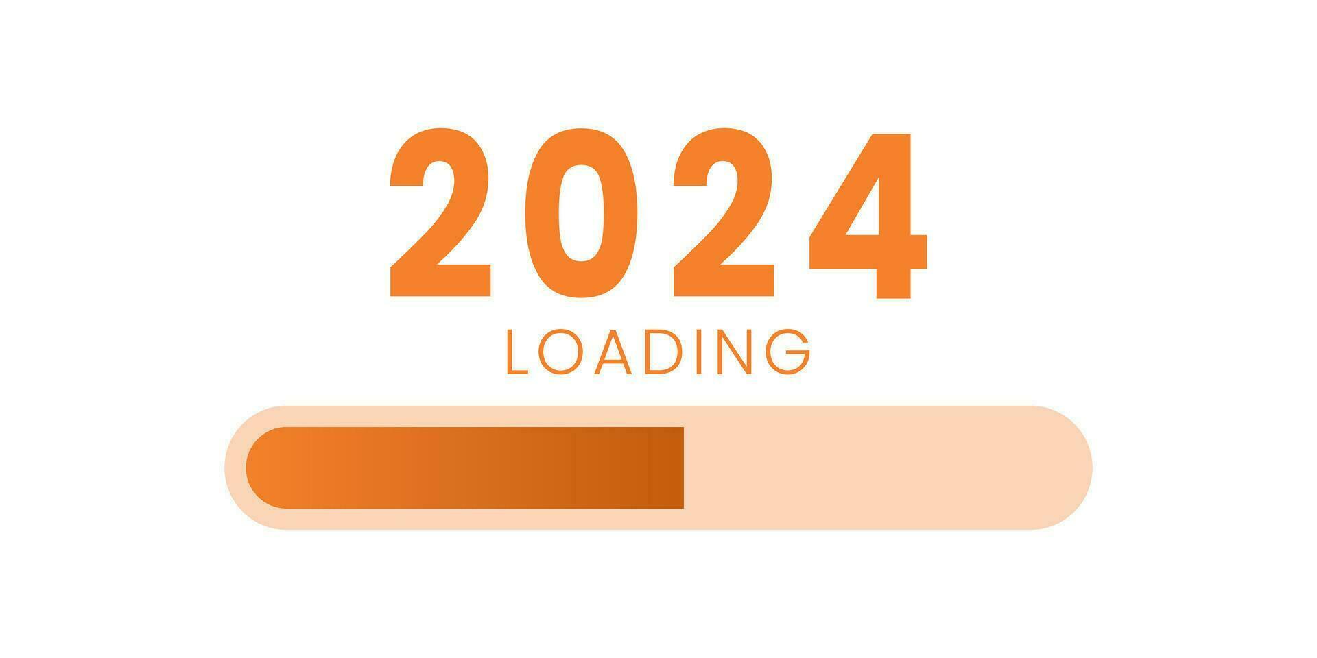 Loading bar for 2024 goal planning business concept, 2024 vector