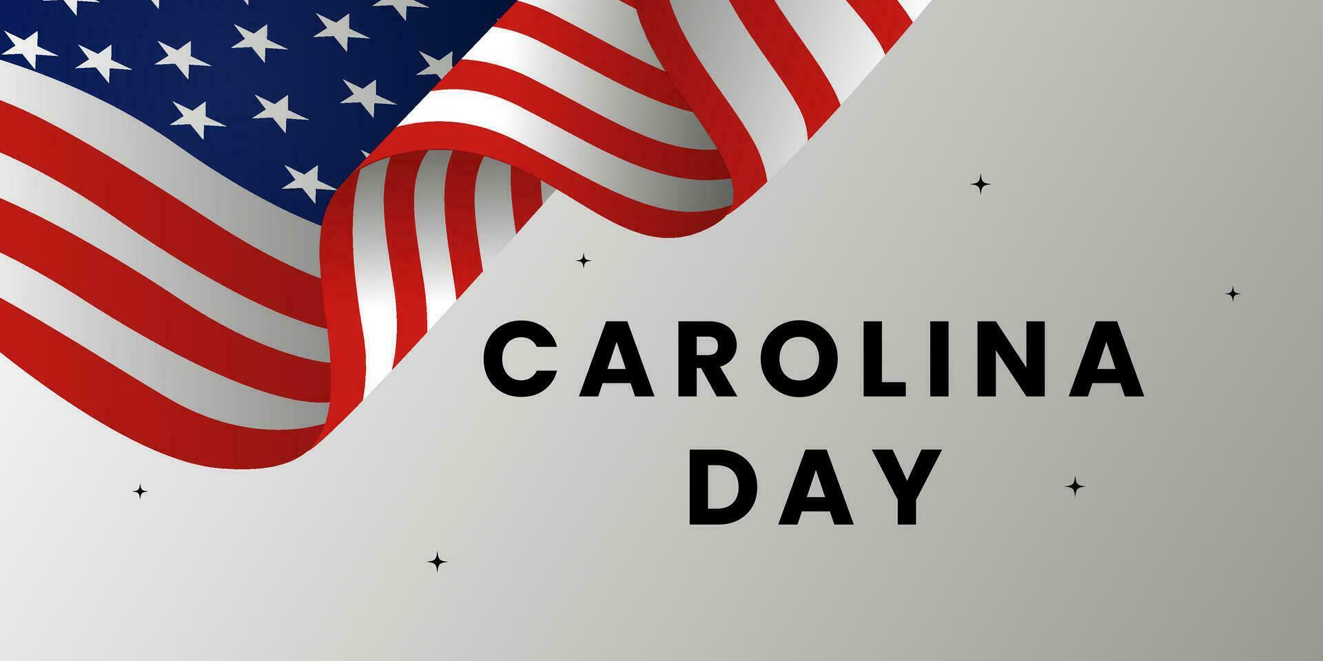 Carolina day. South Carolina, Columbia, May 23, 1788 on black background. vector