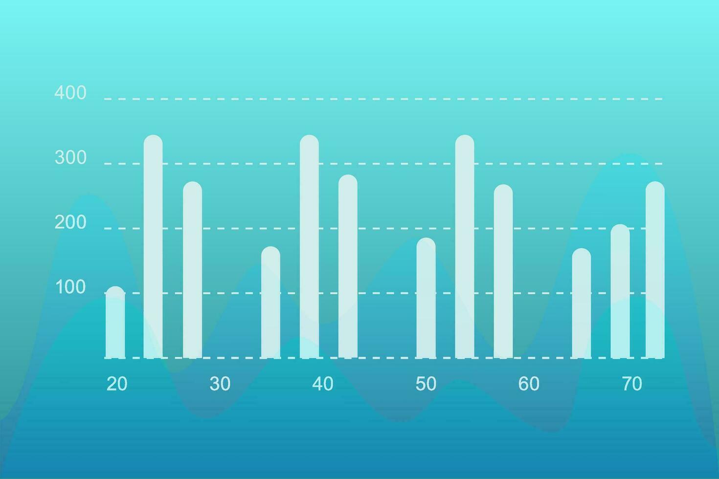 Vector illustration of financial data graph chart. Trend lines, columns, market economy information background. Chart analytics economic concept.