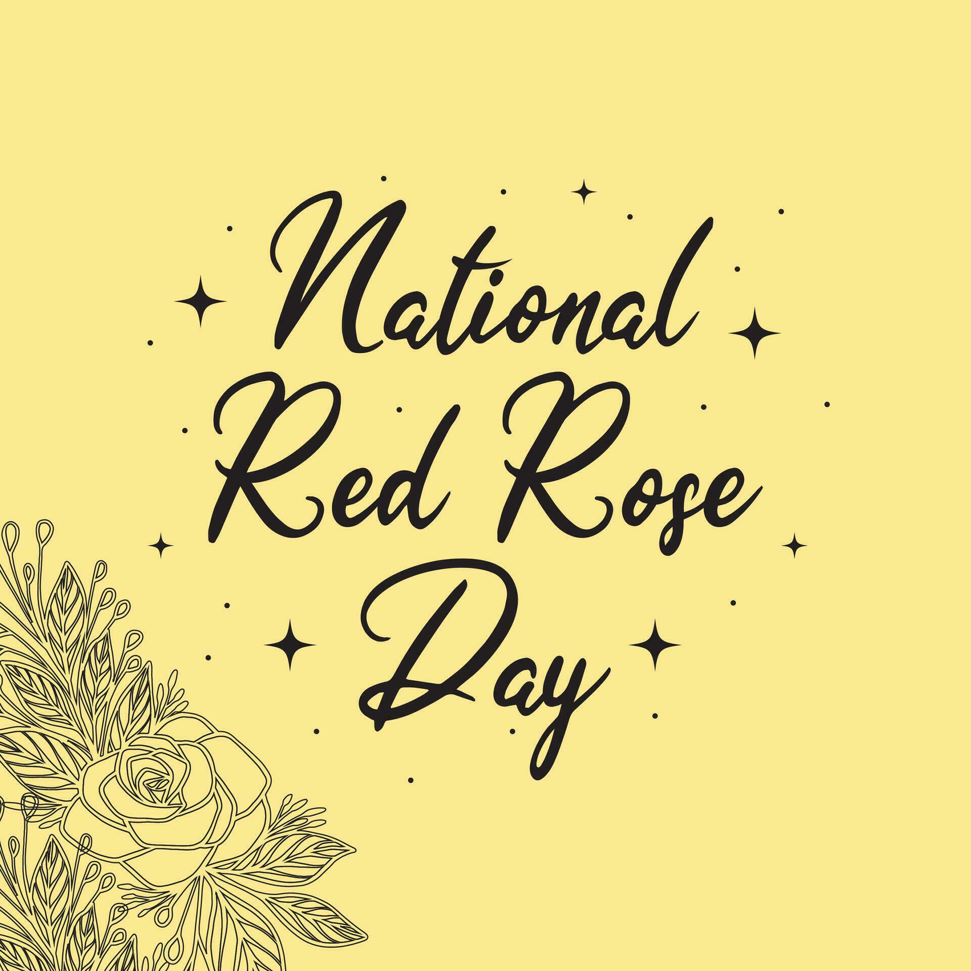 National Red Rose Day good for National Red Rose Day celebration. flat