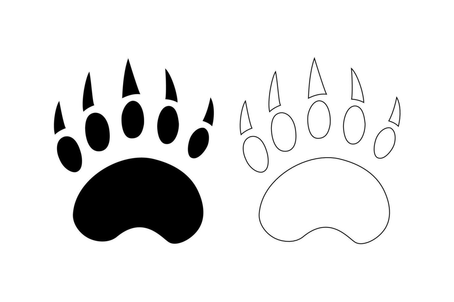 Set of the bear's tracks. vector illustration