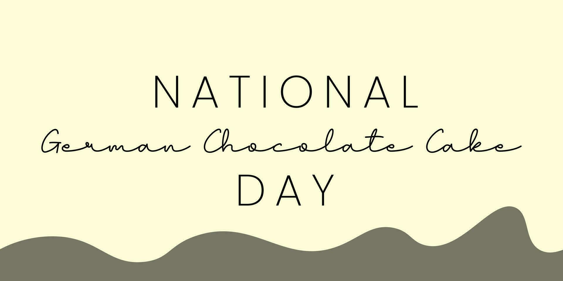 National German Chocolate Cake Day on June 11. Flat design vector. Poster, banner, card, background. Eps 10. vector
