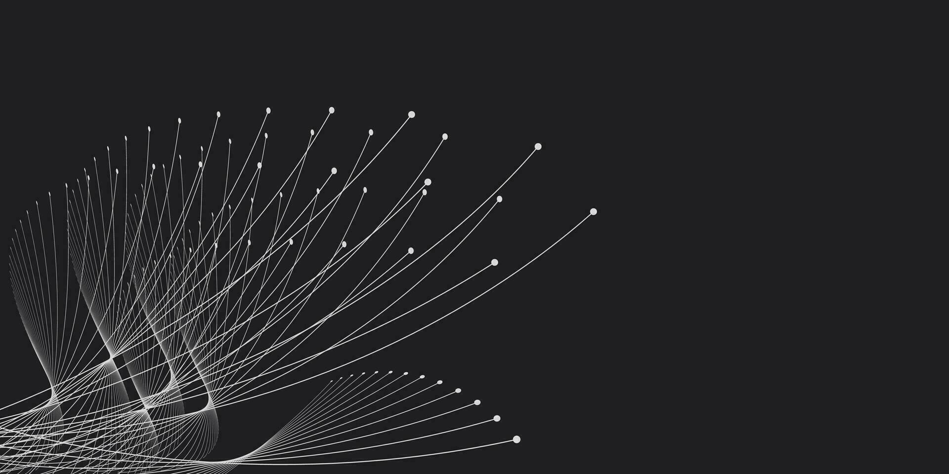 Attraction of life with freespace for. Vector connecting particle tails. Small particles strive to each other. Blurred debrises into rays or lines under high speed of motion.