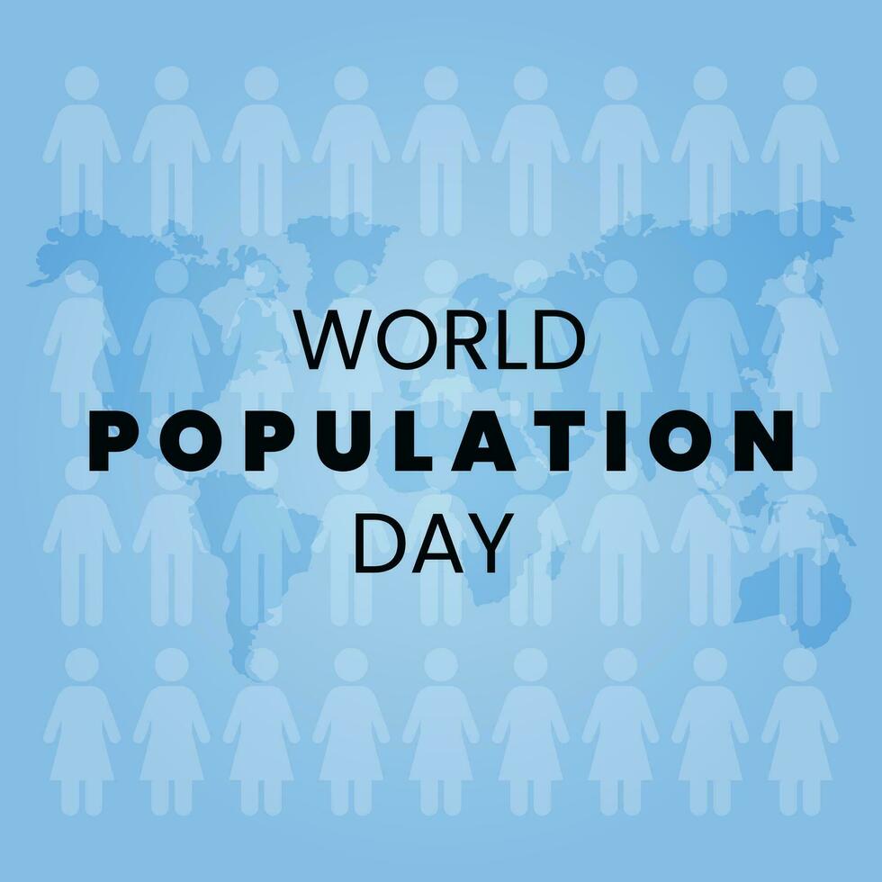 World population day vector illustration. Banner or poster with paper cut style.