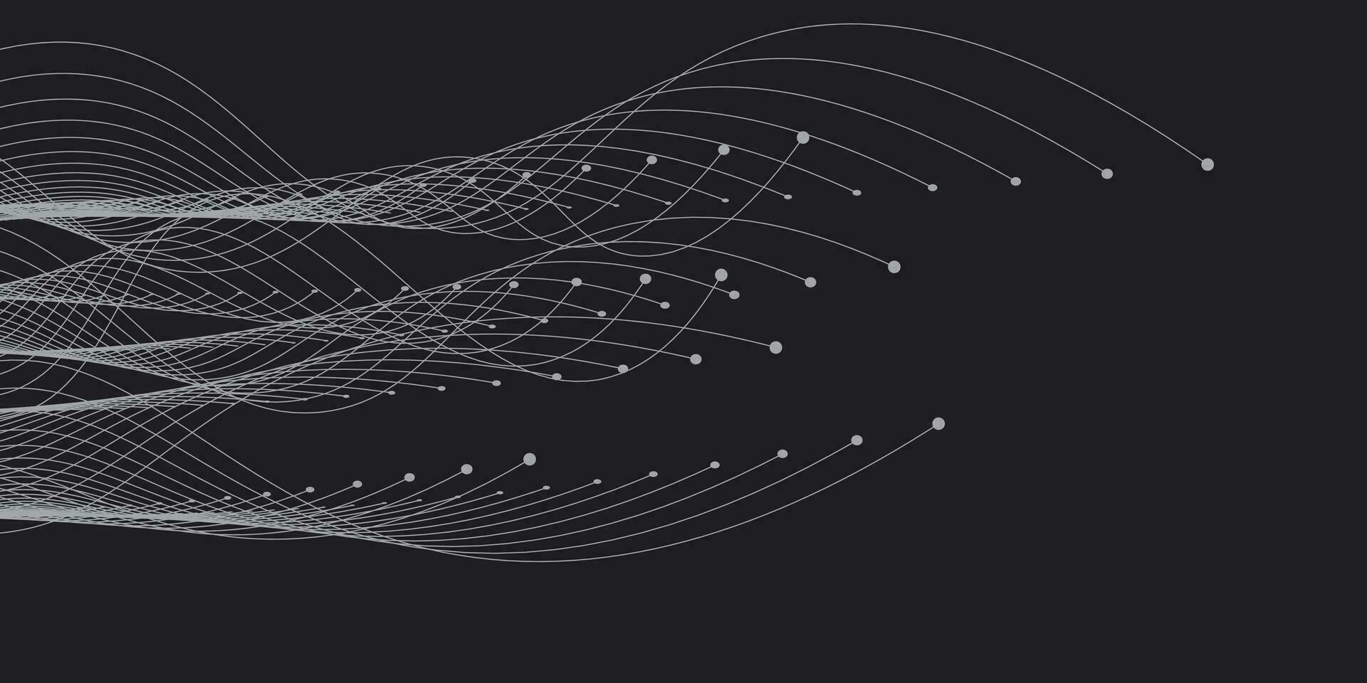 Attraction of life with freespace for. Vector connecting particle tails. Small particles strive to each other. Blurred debrises into rays or lines under high speed of motion.