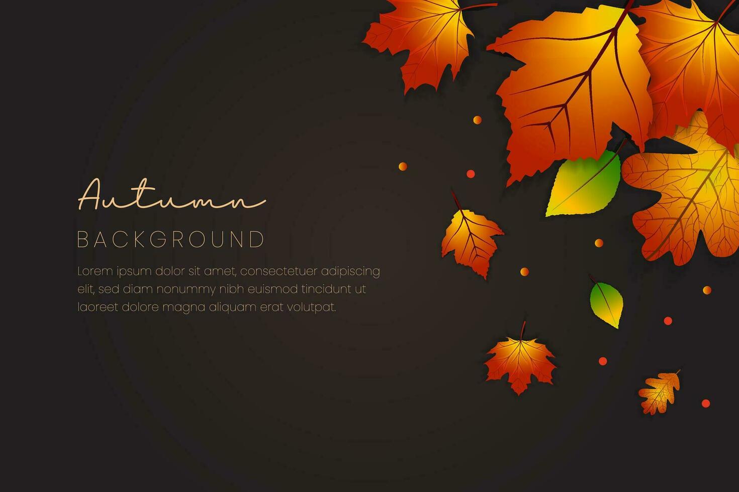 Autumn background with realistic leaves. Can be used for poster, banner, flyer, invitation, website or greeting card. Vector illustration