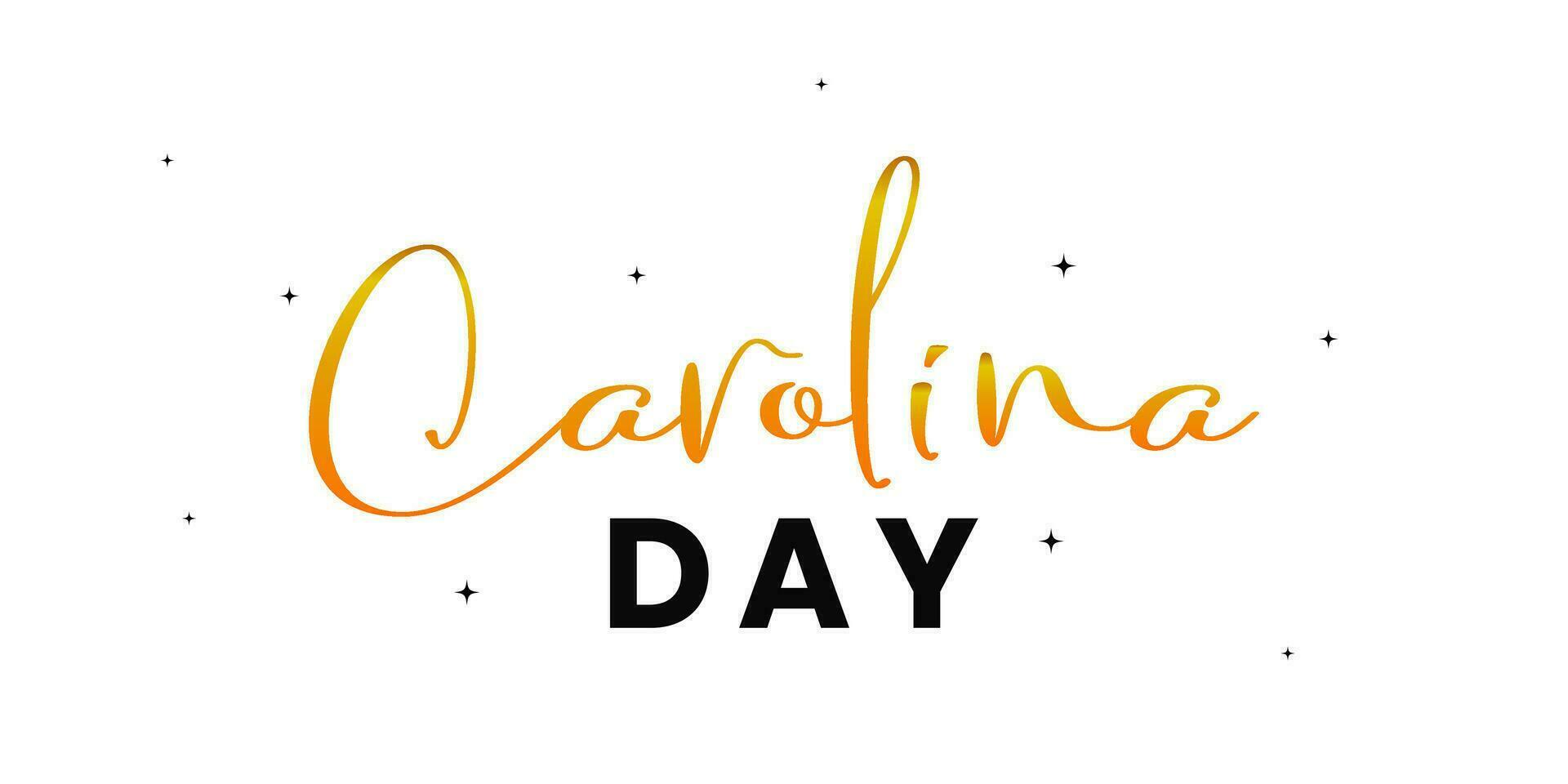 Carolina day. South Carolina, Columbia, May 23, 1788 on black background. vector
