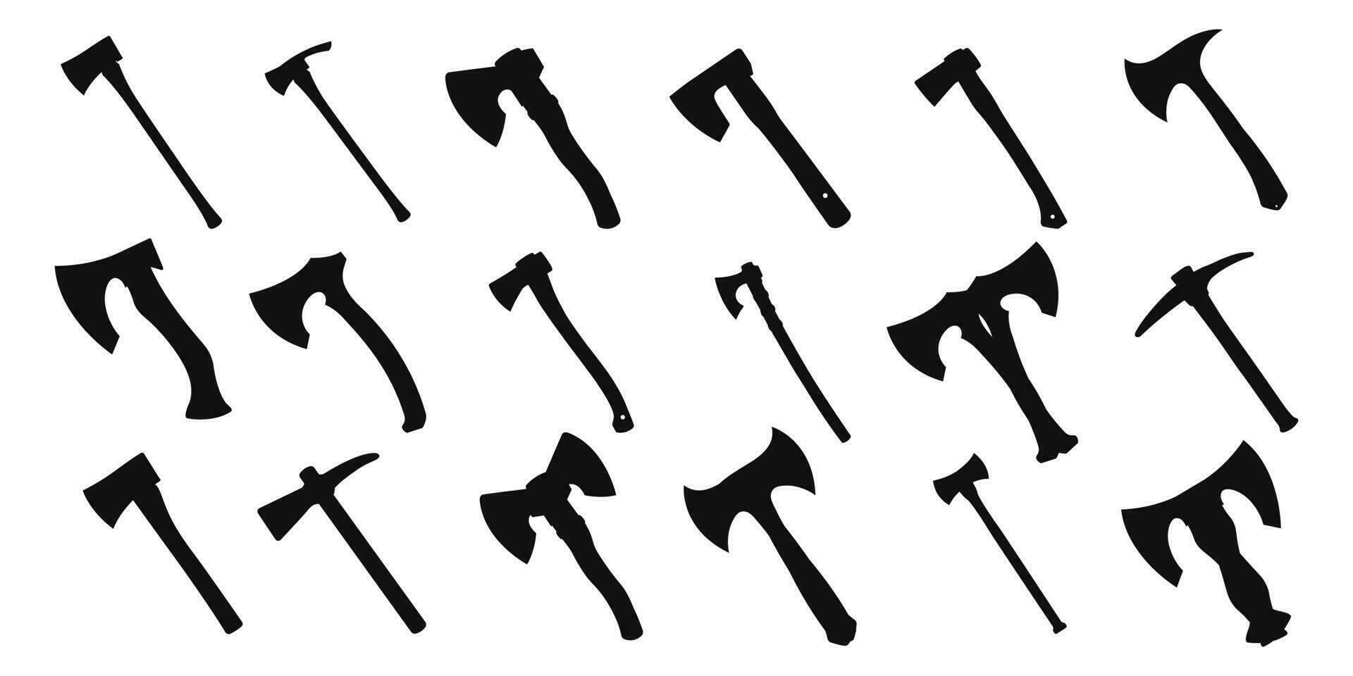 conjunto de cruzado hacha y martillo, rústico vector colección aislado en blanco fondo, hipster logo diseño elemento