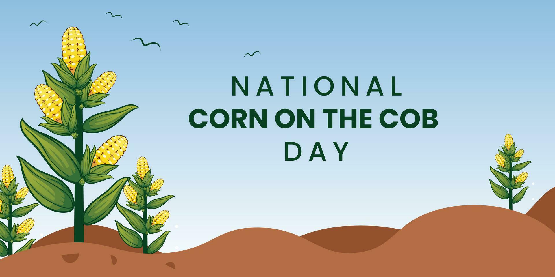 National Corn on the Cob Day on June 11. Three corn. realistic design