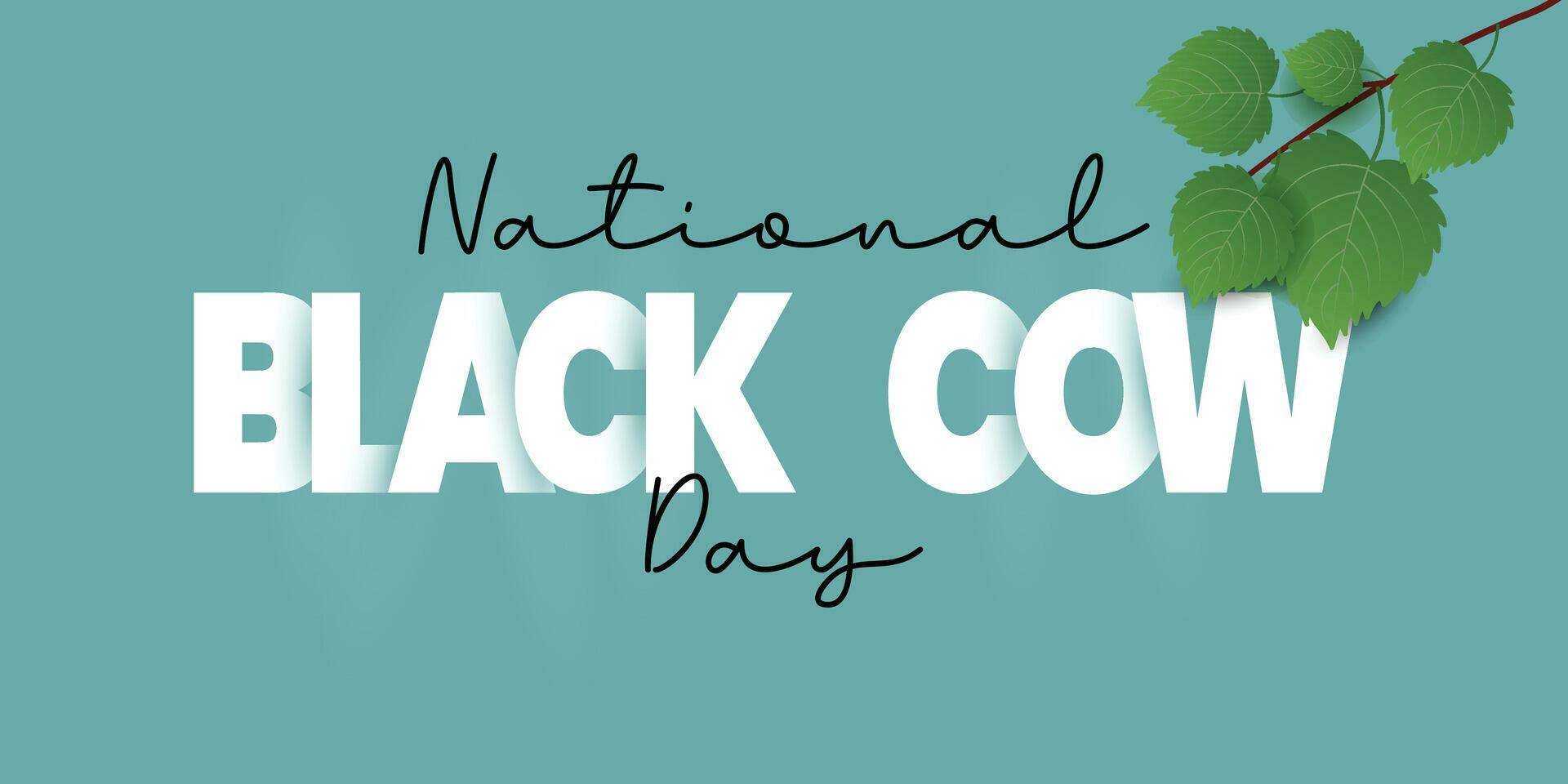 National Black Cow Day on June 10. Suitable for greeting card, poster