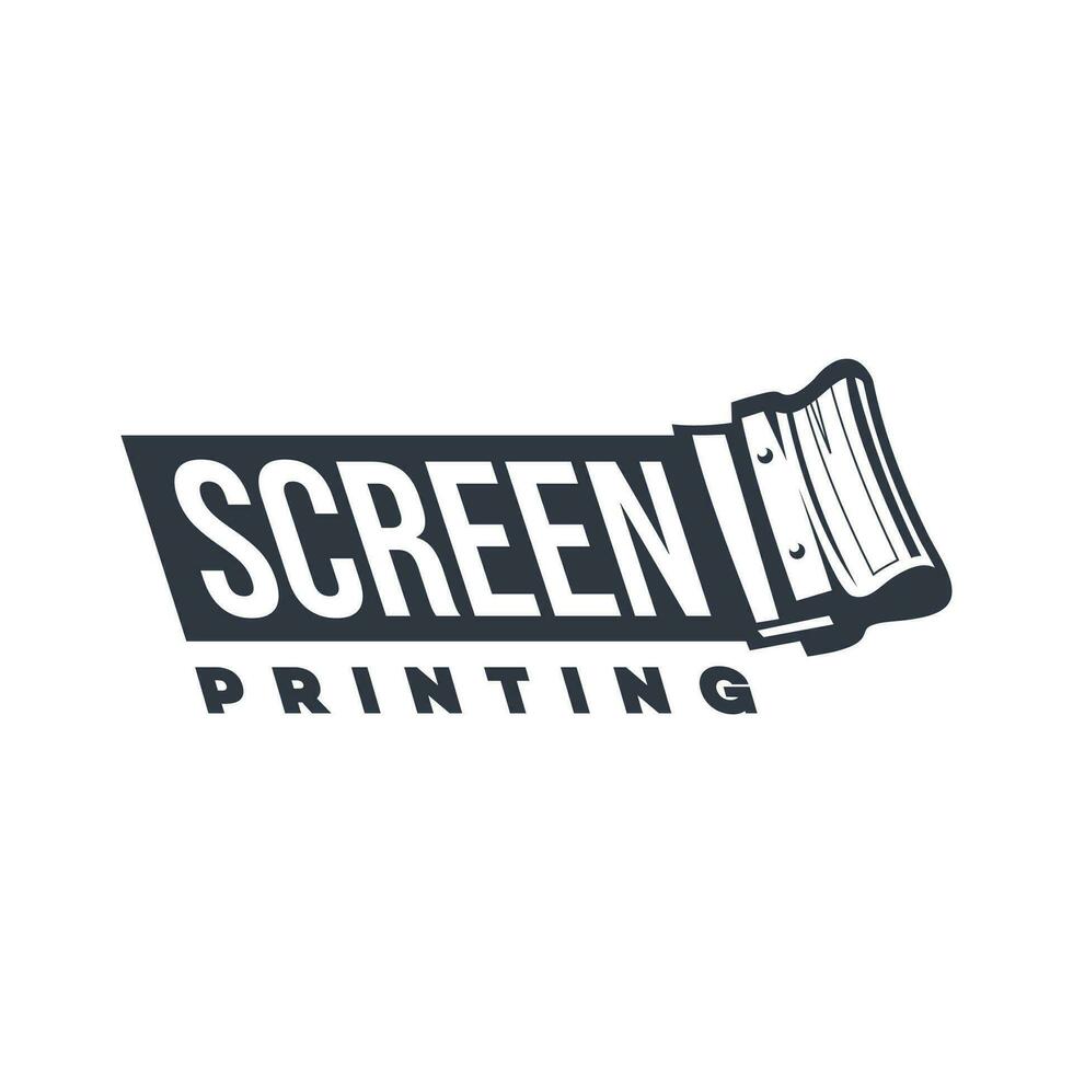 screen printing logo vector template illustration