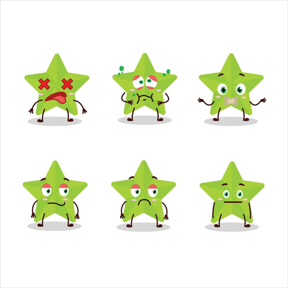 New green stars cartoon character with nope expression vector