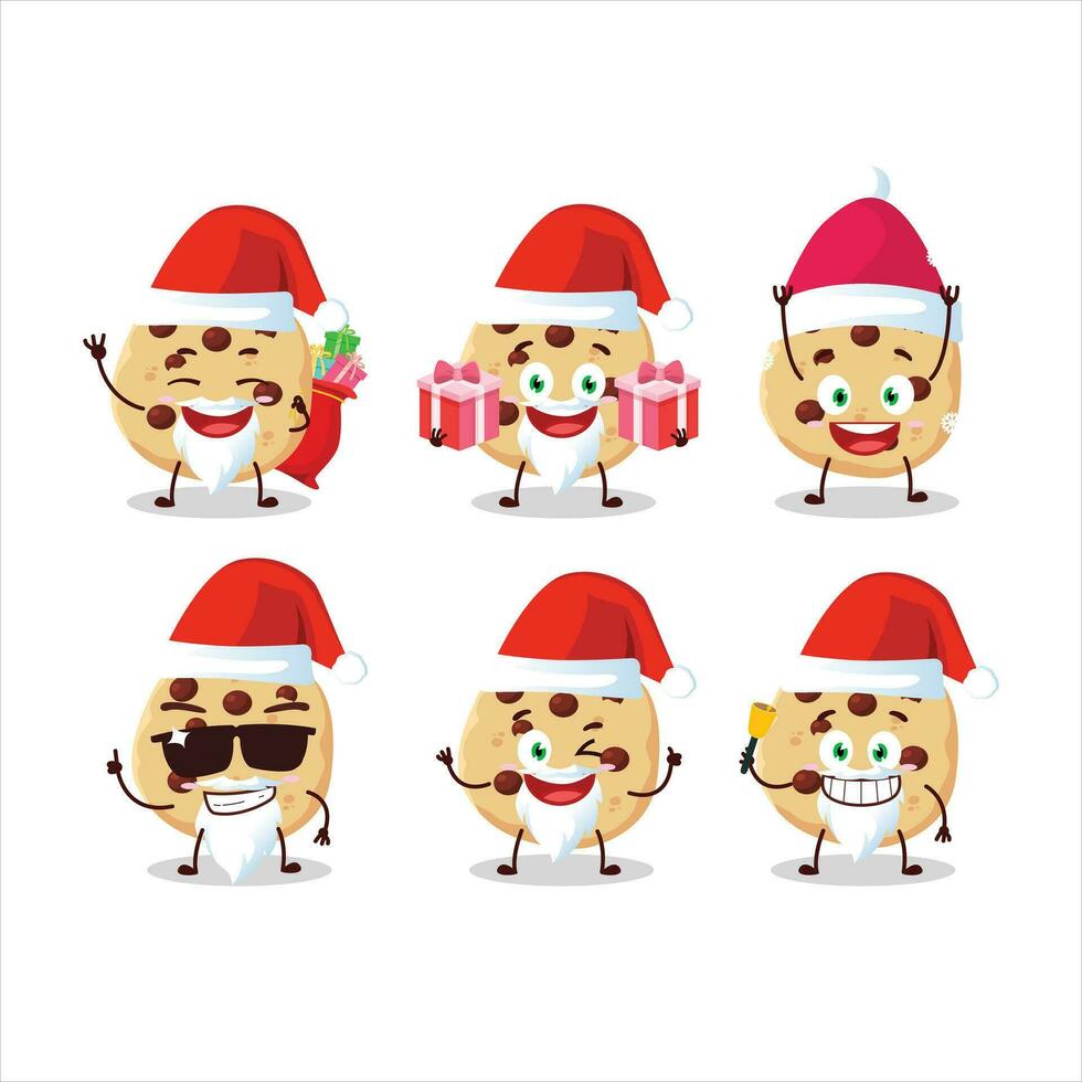 Santa Claus emoticons with chocolate chips cartoon character vector